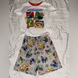 Nintendo Super Mario Red and Gray Pajama Set